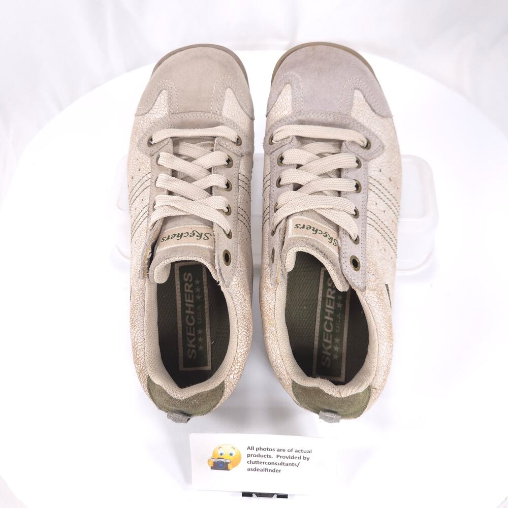 Skechers Signature Lace Up Athletic Walking Shoe Womens Size 8.5 46047 Tan - Picture 6 of 9